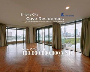 bán gấp 4pn cove residences 228,5 m² thang máy riêng 100 tỷ