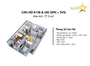 bán căn chung cư cao cấp 77,5m2 thiết kế 2ngủ 2wc eden garden tp thái bình giá hời