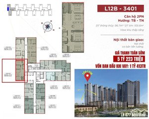 chỉ 1,4 tỷ có ngay 3 ngủ view đẹp vĩnh cửu - giá chỉ 49tr/m2. hỗ trợ bank 70%