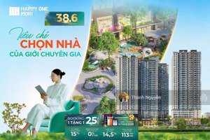 happy one mori, căn hộ hạng sang trung tâm lái thiêu view sân golf&đối diện kcn visip 1 giá 38.6tr