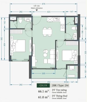  chủ nhà nhiệt tình bán căn 2n2wc (61m2) giá 6.25 tỷ tại lumiere evergreen , tây mỗ