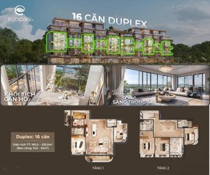 căn hộ duplex chuẩn cao cấp chỉ có ở ecopark vinh - view hồ thiên nga 