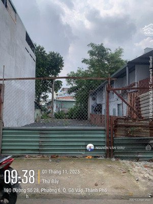 bán đất đường lê đức thọ đi vào, thuộc phường 6, gò vấp, hẻm 6m sạch đẹp, xây ở thì khỏi chê