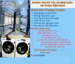️ Ký túc xá Quận 10 giá rẻ Bao điện nước, uy tính, nhiều tiện ích Có khắp HCM.