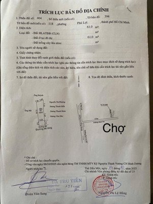 bán đất ngay chợ bình điềm - phú hoà. dt: 61m2(4,3x15) nở hậu 5m, thổ cư 100%. giá 2 tỷ 350 triệu