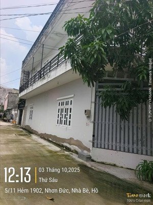 nhà góc đường 6m, giá: 4.85ty, dt: 5x17m, 1 lầu, khu 1902 lê văn lương, nhà bè.