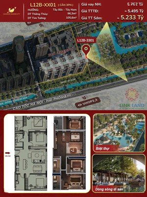 căn góc đẹp tòa l12b view biệt thự đảo & sông di sản, nhận ngay chỉ vàng ưu đãi từ cđt!