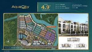 bán nhà phố aqua city, 4.9 tỷ, dt 5x20m, nhận nhà t8/25