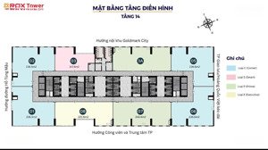 bán căn văn phòng tòa rox tower - goldmark city giá: 55tr/m2