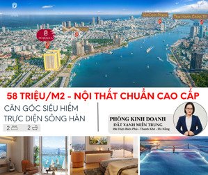choáng váng! căn 1 ngủ - vị trí và view trực diện sông hàn - khai thác cho thuê 10 - 15tr/tháng