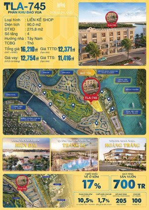 tla-745 1 căn shophouse royal island quý tộc - chiết khấu 17%,tặng gói nội thất 700 triệu! vbđ 3,8t