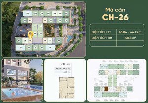 bán nhanh căn 1 ngủ + galia hà nội, có thể thiết kế thành 2 ngủ, giá tốt tầng trung hướng đẹp