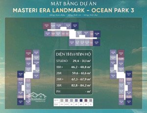 bán căn hộ 1pn, 1wc tại masteri era landmark, 3.22 tỷ, 46m2, văn giang, hưng yên