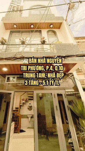 bán nhà nguyễn tri phương, p.4, q.10 - trung tâm, nhà đẹp 3 tầng - 5.1 tỷ tl