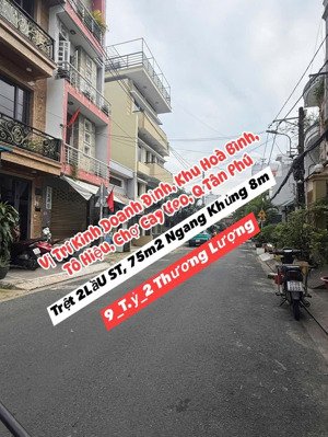 tô hiệu q. tân phú, 4tầng btct, 75m2 ngang 8m, đường nhựa 10m có vỉa hè, kinh doanh đỉnh.