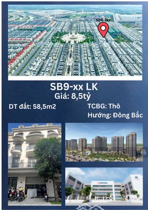 rẻ nhất, liền kề sao biển vinhomes ocean park 2 58,5m giá 8,5 tỷ