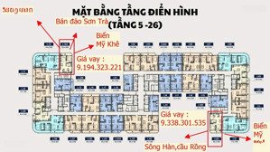 bán căn 1n + đẹp nhất lô góc, view sông hàn, bán đảo sơn trà, biển mỹ khê