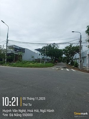 bán lô góc 175m2 đường 10.5m huỳnh văn nghệ, hòa hải, ngũ hành sơn, đà nẵng. ngang 8m, giá 15.5 tỷ