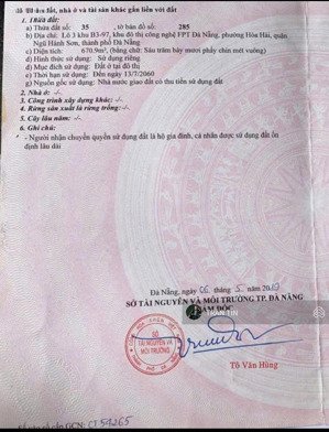 lô đất fpt trực diện sông, view nhìn sang sân golf