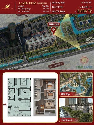 giá từ 4x triệu/m², chỉ cần vốn 10% sở hữu ngay căn hộ 2pn, view biệt thự, dòng sông di sản