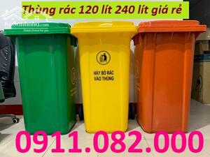 Cung cấp thùng rác y tế đạp chân- thùng phân loại rác 120l 240l giá rẻ- lh 0911082000