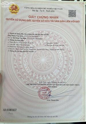 Bán đất Thanh Sơn - Kiến Thụy - Hải Phòng