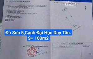 mặt tiền đường 5m5 đà sơn 5 cạnh đại học duy tân. s= 100m2 giá: 3.8 tỷ