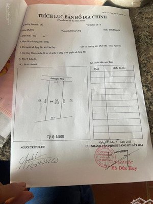 chính chủ bán 373m2 đất phố cò sông công giá tốt