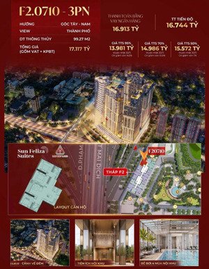 căn hộ 3n2vs 99m2 rẻ như 2n+ tại sun cầu giấy, đủ tiện ích, đã ck , ký tt với cdt 