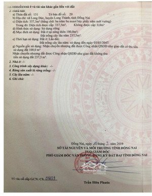 nhà mặt tiền đường kinh doanh long thành 337m2 đang cho thuê 12tr ngay gần ql51b đường nhựa 8m