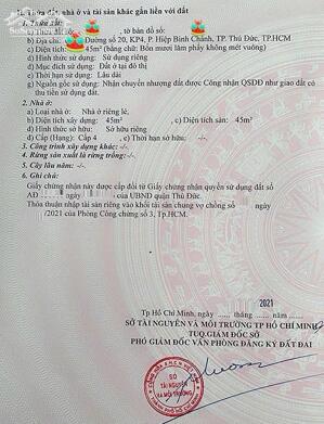 Nhà 2 mặt tiền hẻm đường số 20 hiệp bình chánh gần TTTM Gigamall Phạm Văn Đồng