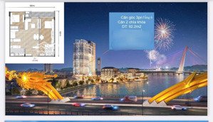 căn dual key / 92.2m2 căn góc view cầu rồng - sun ponte residence