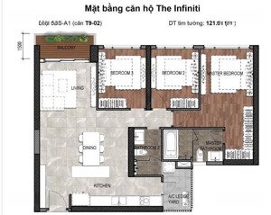 cho thuê căn hộ 3pn infiniti nội thất hoàn thiện cơ bản có rèm. giá 28tr/tháng. lh: 