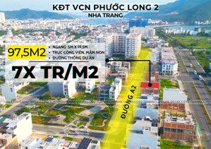 những lô đất đẹp trên trục đường a2 kđt vcn phước long 2, giá đầu tư thị trường từ 7x triệu/m2