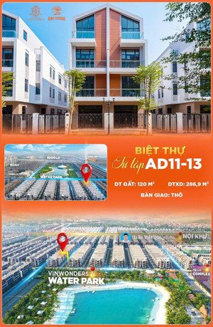 biệt thự tứ lập view gần vinwonders, trung tâm ánh dương