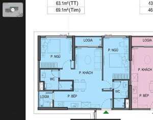 chuyển nhượng vinhomes ocean park1, the beverly : 2pn góc, 63.1m2, 4.2x-4.5x tỷ, lh/zl: 