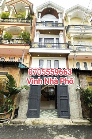 nhà 4 tầng btct sang trọng full nội thất, 54m2, 4pn, 3wc, ngang 4,5m, hẻm xe hơi thông tứ tung