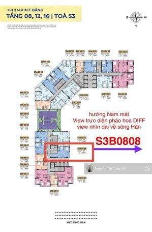 châu mỹ srt - căn hộ 1br+ toà s3b - view trực diện sông hàn hướng nam- chưa ký hđmb - the symphony