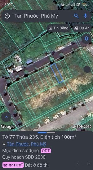 bán đất đường lê thị hồng gấm, 2.585 tỷ, 100m2, tân phước, phú mỹ, bà rịa vũng tàu