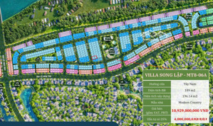 bán căn biệt thự song lập mùa thu eco retreat 189m2, giá sau cùng chỉ 10,9 tỷ, 