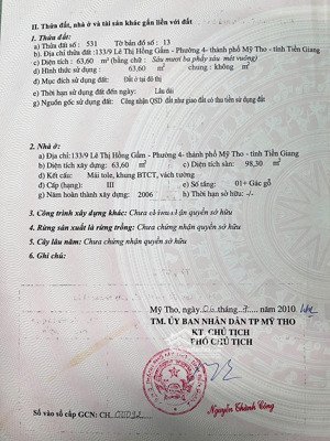 bán nhà cấp 3 trung tâm phường 4, tp. mỹ tho (cũ). nay là phường đạo thạnh, giá siêu tốt