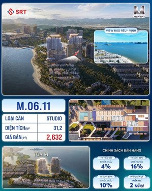 mở bán toà s dự án aria bay, studio đông nam, dưới chân là bãi tắm riêng, nhiều sự lựa chọn mã căn