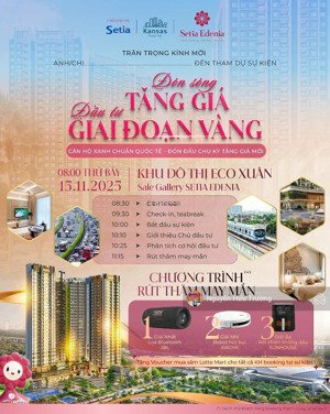 [cam kết] booking chọn căn setia edenia. giỏ hàng lớn ngày mở bán. ưu đãi khủng & hỗ trợ lướt cọc