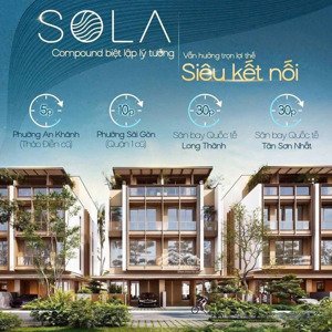 bán nhà phố 152m2, 1 trệt 4 lầu phân khu sola, the global city, sở hữu lâu dài