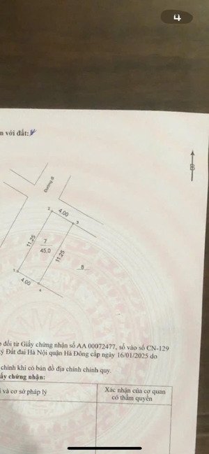 bán đất lô góc kdt xa la đường thông oto tránh, vị trí trung tâm, đầu tư hiệu quả 45m2 giá 10 tỷ