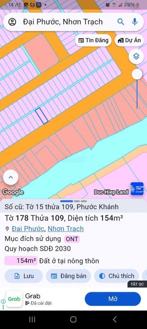 tđc phước khánh nhơn trạch, dt 154m2, đường 20m, không lỗi phong thuỷ, 20 triệu/m², hướng đn