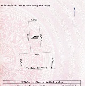 bán 120m2 mặt tiền hải phong - hoà nghĩa . cạnh cửa vinhomes dương kinh chỉ 300m