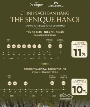 bán gấp căn hộ the senique loại ttđb 30/70 căn 3pn 101,5m2, view hồ ngọc trai hướng đông nam mát mẻ