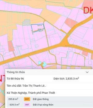 bán đất bàu me, 5,326 tỷ, 2663m2, xã thiện nghiệp, phan thiết, bình thuận - hot!