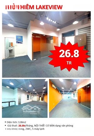 * chuyên cho thuê văn phòng thủ thiêm lakeview- sala* 128m2/26,8tr*